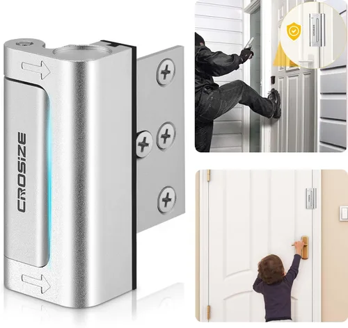 Cerradura de seguridad para puertas del hogar, cerradura de refuerzo de metal mejorada, 3" que soporta 1000 libras de impacto para puertas con