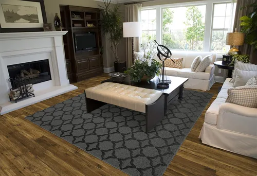 Miniatura 63 de Garland Rug Sparta - Alfombra antideslizante de polipropileno de 2 pies x 12 pies, color negro, ideal para salas de estar y pasillos, elegante