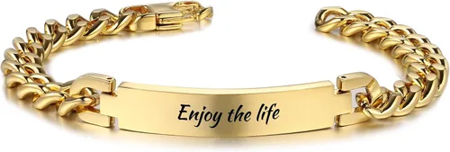 OTXIXTO Pulseras personalizadas con nombre para hombresmujeres, pulseras a juego personalizadas para parejas, pulseras de acero inoxidable grabadas