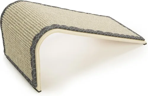 Miniatura 9 de SmartyKat Rascador de gato con rampa de ángulo de sisal, superficie de sisal tejida natural y estructura de madera estable con hierba gatera orgánica