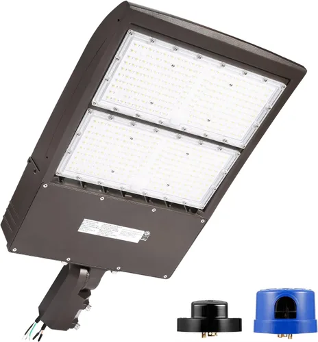 Luz LED regulable de 300 W con accesorio deslizante, 5000 K, 42000 lúmenes, 1000 W, equivalente a HPS/HID, [fotocélulas del atardecer al amanecer y