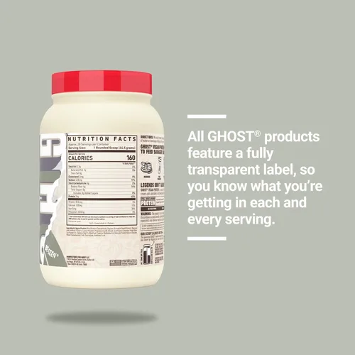 Miniatura 4 de GHOST Proteína vegana V2 en polvo, leche de cereales de chocolate, tubo de 2.7 libras, 0.92 oz de proteína, mezcla de guisantes a base de plantas