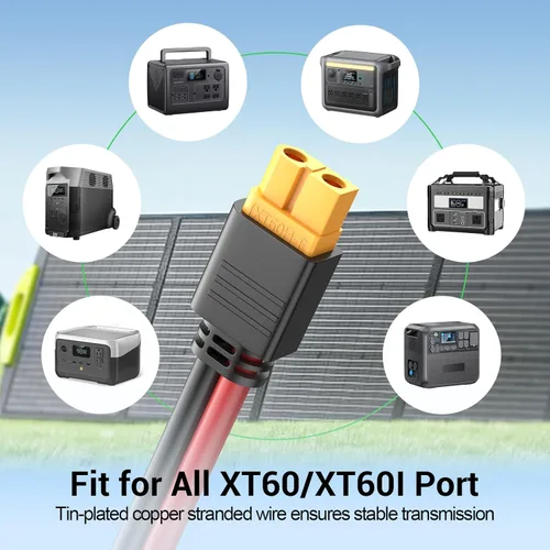 Miniatura 2 de Bateria Power Cable de extensión de conector solar de 10 pies a XT60, panel solar de 12 AWG a cable de extensión de carga XT60 para panel solar