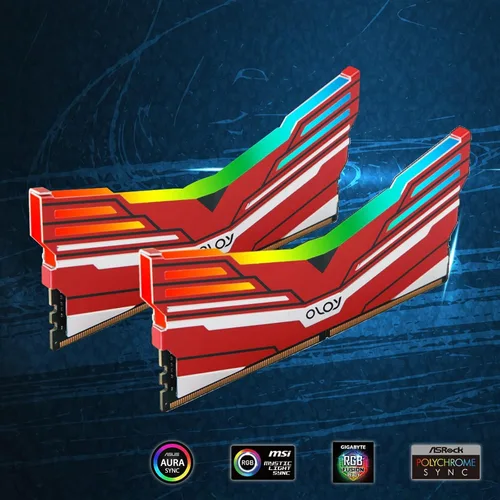 Miniatura 4 de OLOy DDR4 RAM 16 GB (2 x 8 GB) Red Warhawk Aura Sync RGB 2666 MHz CL19 1.2V 288-Pin Desktop UDIMM (MD4U0826191BC0DA)
