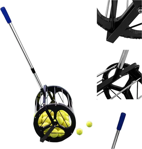 Recogedor de pelota de tenis estilo platen Retrievers automático bola tolva cesta rodante pelota de tenis colector para entrenamiento
