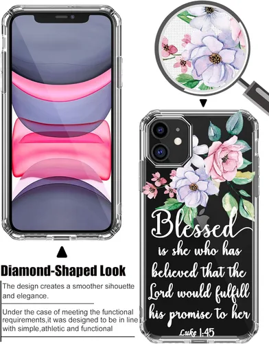 Miniatura 6 de Funda para iPhone 11 Bible Verses Series – Bonita Biblia Versos, citas, flores, diseños florales, inspiradoras, niñas y mujeres, suave protector