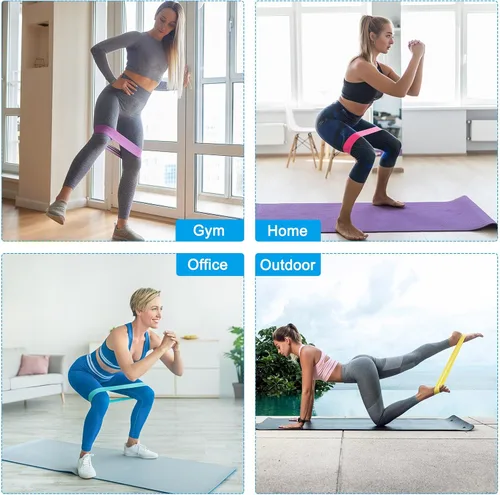 Miniatura 4 de PATIKIL Juego de bandas de resistencia, bandas elásticas de entrenamiento con 5 niveles de resistencia para gimnasio