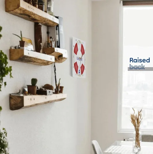 Miniatura 5 de 3D Rose 3dRose Lifeguard Lifesaver - Reloj de pared flotante rojo y blanco, 15 pulgadas (DPP_112970_3)