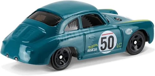 Miniatura 3 de Hot Wheels Porsche 356A Outlaw - Auto a escala 1:64, turquesa, 325/365, serie Nightburnerz 2017, niños de 3 años en adelante