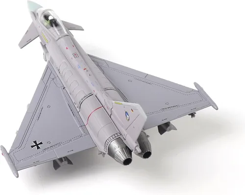 Miniatura 3 de NUOTIE 1/100 Eurofighter Typhoon EF-2000 German Jet Fighter Modelo de avión fundido a presión para colección de exhibición o regalo