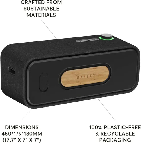 Miniatura 5 de House of Marley Get Together 2 XL: Altavoz portátil para fiestas con conectividad Bluetooth inalámbrica, 20 horas de tiempo de reproducción