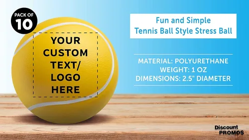 Miniatura 4 de DISCOUNT PROMOS Juego de 10 pelotas de tenis personalizadas con forma de pelota de tenis, paquete personalizado a granel, perfecto para regalos