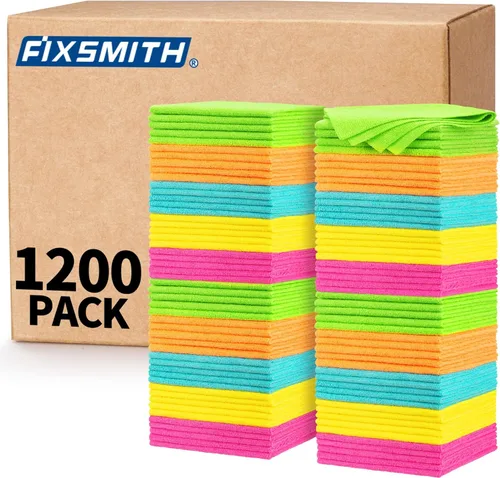 Miniatura 14 de FIXSMITH Paño de Limpieza de Microfibra - Paquete de 48, Toallas de Limpieza Multifuncionales, Tamaño: 12 x 16 pulgadas, Trapos de Limpieza 3