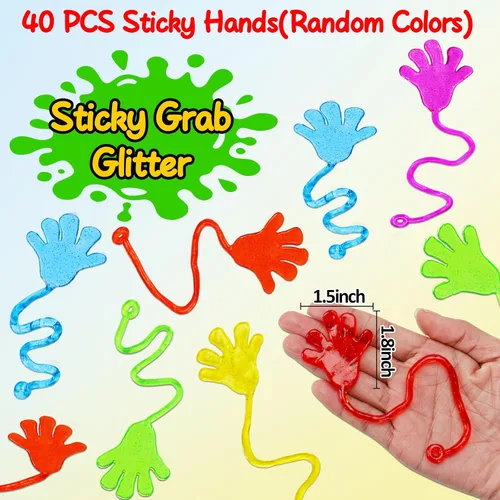 Miniatura 2 de 40 unidades de manos adhesivas para fiestas de cumpleaños para niños de 4 a 8 a 12 años, bolsas de regalos de verano, caja de tesoros, juguetes