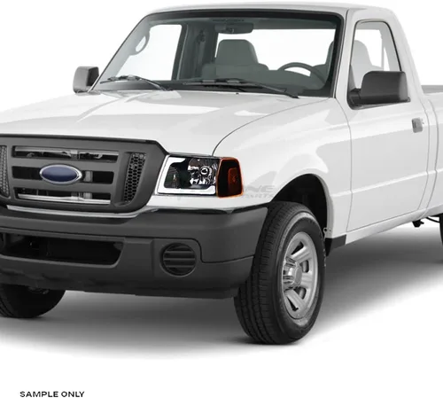 Miniatura 8 de 7422448582543 Compatible con 2001-2011 Ford Ranger Switchback Barra de tira LED secuencial de luces delanteras con carcasa negra y lámparas de señal