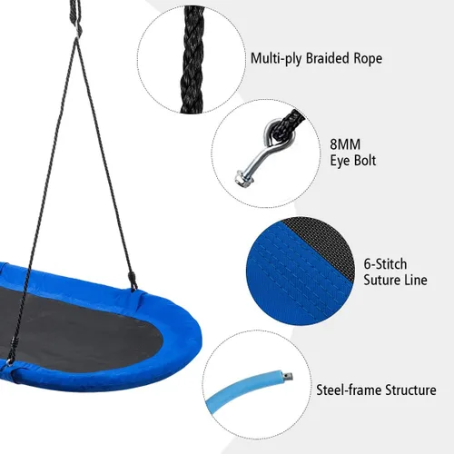 Miniatura 4 de GLACER Columpio de platillo gigante de 60 pulgadas, capacidad de peso de 700 libras, altura ajustable, columpio volador grande para jugar