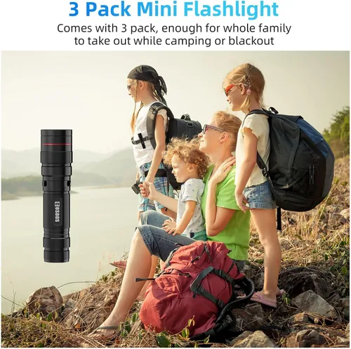 Miniatura 8 de COSOOS 3 linternas LED tácticas mini con clip, linterna AA brillante zoomable de 3.7 pulgadas de alto lúmen, linterna de bolsillo tamaño pluma, 1