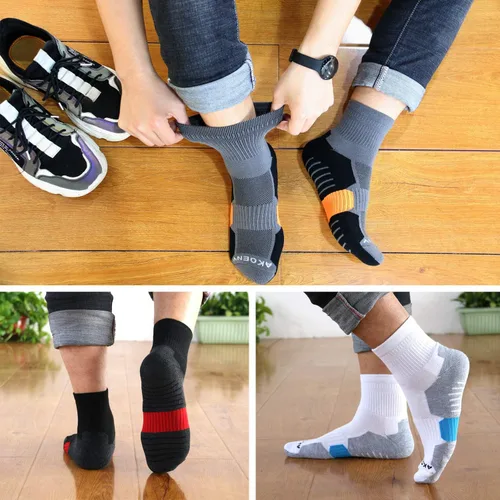Miniatura 6 de AKOENY Calcetines tobilleros atléticos para correr para hombre (6 pares)