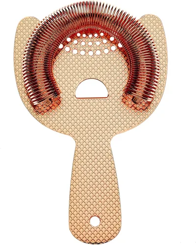 Miniatura 10 de Barfly Diamond Lattice Etch - Colador de barra de resorte resistente, cobre antiguo