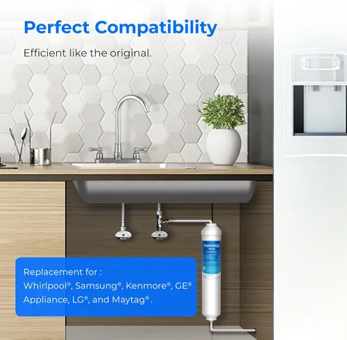 Miniatura 8 de Waterdrop Filtro de agua en línea para refrigerador y máquina de hielo, sistema de filtración de agua potable de alta capacidad certificado NSF