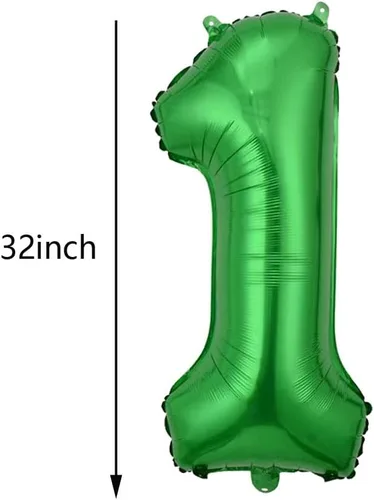 Miniatura 2 de 5 globos de aluminio de tractor verde para tractor número 1, globos de aluminio de Mylar para decoración de fiesta de primer cumpleaños