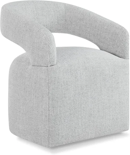 Miniatura 23 de KISLOT Juego de 1 sillas de comedor tapizadas, modernas sillas de comedor con ruedas ocultas, sillas de cocina con brazo con tela de aspecto
