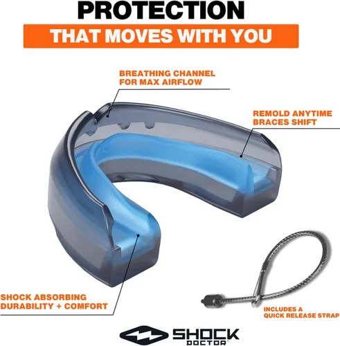 Miniatura 3 de Shock Doctor Ultra - Protector bucal para aparatos dentales, protege tus aparatos dentales, fútbol, lacrosse, baloncesto, béisbol