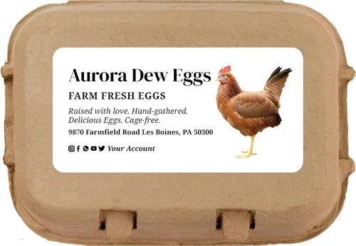 Havongki 100 hojas – VOL.1 – Etiquetas personalizadas para cartón de huevos de 4 x 2 pulgadas, calcomanías adhesivas de huevos frescos de granja,