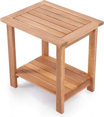 Miniatura 11 de VICTORY RELAX Mesa de acento Adirondack negra para exteriores – Mesa auxiliar de madera de acacia resistente a la intemperie con almacenamiento