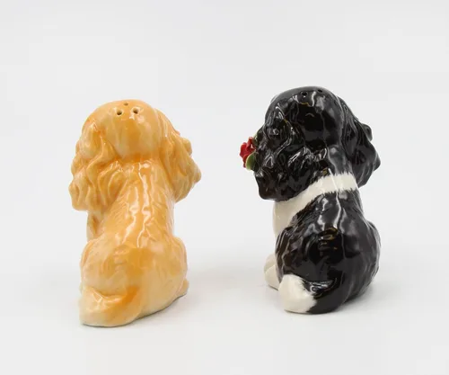 Miniatura 5 de Juego de salero y pimentero de porcelana fina Cocker Spaniel Lovers Dog - Juego de salero y pimentero, 3-1/4 pulgadas de largo