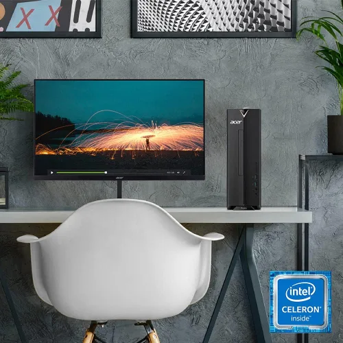 Miniatura 2 de Acer Aspire XC-830-UA91 Desktop Procesador Intel Celeron J4125 de cuatro núcleos (hasta 2.7 GHz) DDR4 de 8 GB a 2400 MHz SSD NVMe M.2 de 256