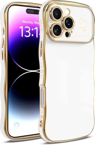 Miniatura 10 de IAIYOXI Funda para iPhone 11 para mujeres y niñas, bonito diseño ondulado con forma rizada, patrón de corazón, protección de cámara elevada, chapado