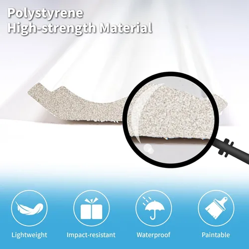 Miniatura 7 de Art3d Moldura de Corona para Techo 10 Unidades 47 Pies, Moldura Decorativa de Techo de Poliestireno de Alto Impacto - Se Instala con Pegamento