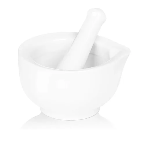LEETOYI Mortero y Mano de Mortero Pequeño de Porcelana, Juego de Molinillo de Hierbas de Cerámica y Trituradora de Píldoras, 3.3 pulgadas, Color