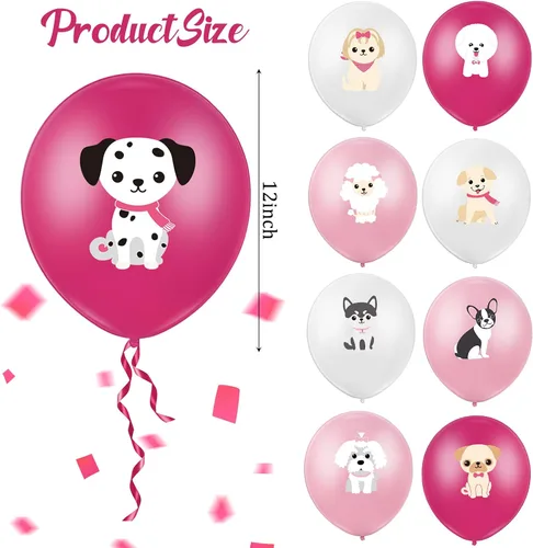 Miniatura 2 de Threan 36 globos para cachorros, globos para perros de 12 pulgadas, decoraciones de cumpleaños, suministros de fiesta temática de perros