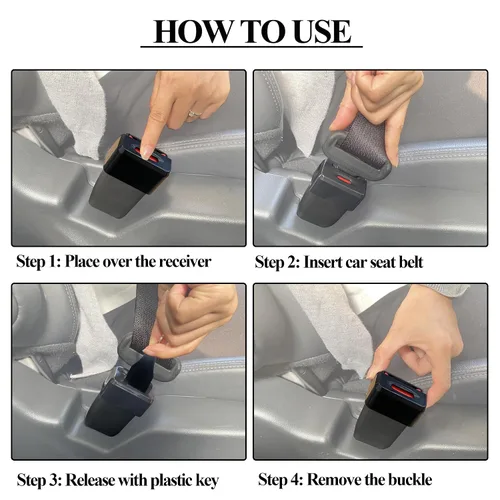 Miniatura 5 de Protector de hebilla para cinturón de seguridad de automóvil, funda de hebilla para cinturón de seguridad para niños, funda de bloqueo de cinturón
