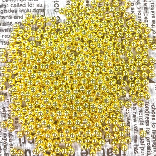 Miniatura 3 de 600 cuentas espaciadoras redondas doradas de 0.236 pulgadas chapadas en oro para hacer joyas hechas a mano para collares, pulseras, aretes