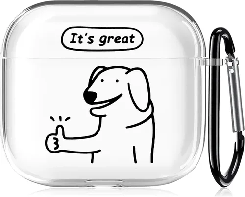 Miniatura 56 de Funda transparente para AirPods de 2ª generación de 1ª generación, diseño de gatito kawaii para mujeres, hombres y niños, funda de carga de TPU