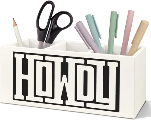 Miniatura 10 de SNNDER Soporte para bolígrafo de decoración de oficina occidental para escritorio, regalos occidentales para mujeres y hombres, organizador de Howdy