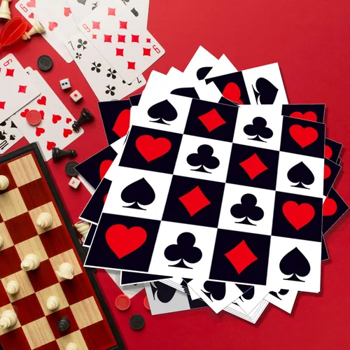 Miniatura 4 de Platos y Servilletas de Papel de Cumpleaños de Casino, Juego de Vajilla Desechable de Las Vegas, Suministros para Fiestas, Vajilla con Temática