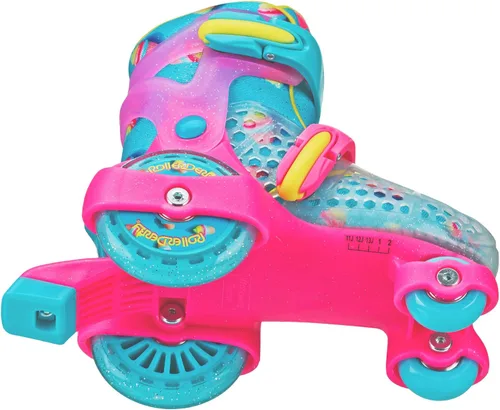 Miniatura 3 de Patines Fun Roll para Principiantes de Roller Derby, Talla Ajustable, Patines para Niños, Niños Pequeños, Niños y Niñas Helado