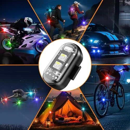 Miniatura 7 de 8 luces estroboscópicas LED inalámbricas, luz estroboscópica LED inalámbrica de alto brillo, 8 colores, 10 modos de flash, carga USB, impermeable