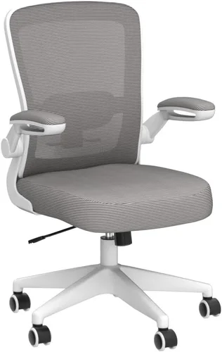 Miniatura 5 de FelixKing Silla de oficina, silla de escritorio ergonómica, sillas de malla transpirable, respaldo alto, soporte lumbar ajustable, reposabrazos Gris