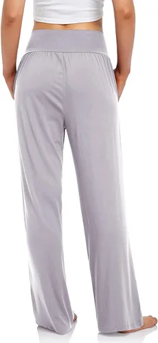 Miniatura 3 de UEU - Pantalones deportivos de yoga para mujer, holgados, informales, cómodos, de pierna ancha, pantalones cómodos de cintura alta y con bolsillos