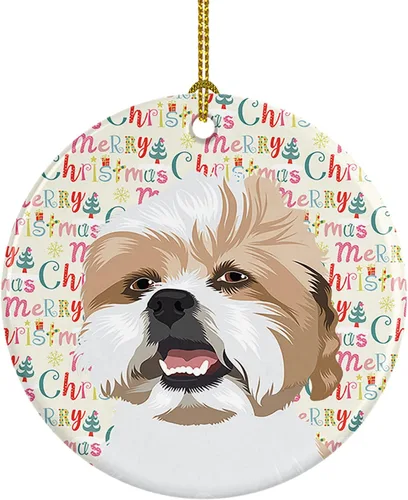 Miniatura 218 de Caroline's Treasures Bulldog Francés Azul de Navidad Adorno de Cerámica Decoraciones Colgantes para Árbol de Navidad para Hogar Navidad, Festividad