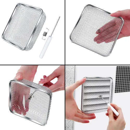 Miniatura 3 de Tatuo - Juego de protección contra insectos voladores para ventilación de horno RV y calentador de agua, malla de acero inoxidable con herramienta