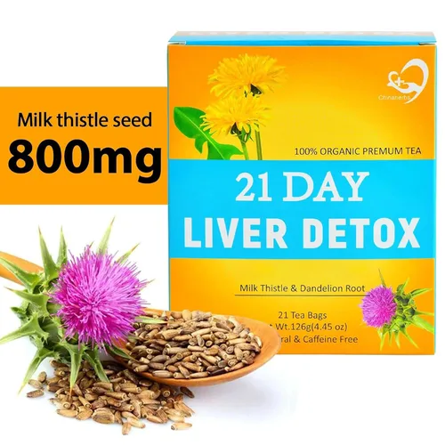 Miniatura 3 de Aromlife Té de desintoxicación del hígado de cardo mariano de 21 días, para limpieza y cuidado de apoyo, té de cardo mariano con alto contenido