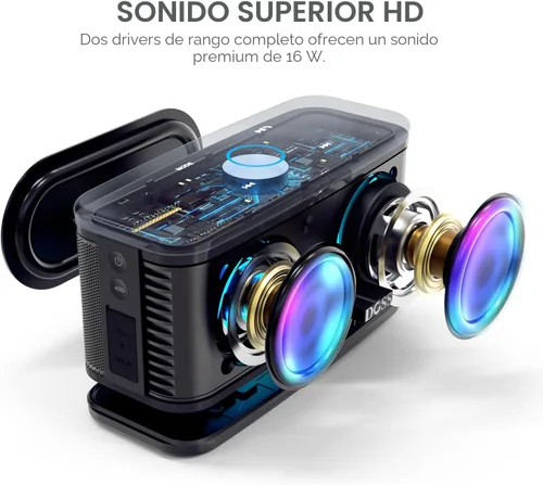 Miniatura 2 de DOSS SoundBox Plus Altavoz Bluetooth con Sonido Superior, Bluetooth 5.0, Emparejamiento Estéreo Inalámbrico, Micrófono Incorporado, 20H