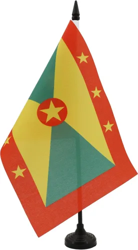 Miniatura 64 de Bandera de mesa de Anguila de 4 x 6 pulgadas, bandera de escritorio británica de Anguila, 5.9 x 3.9 in, palo y base de plástico negro AZ FLAG