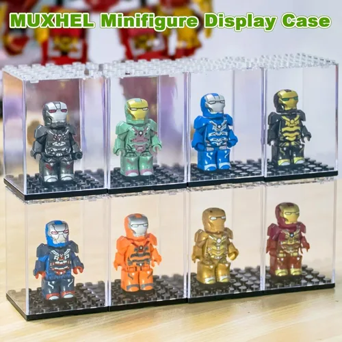 Miniatura 7 de Estuche de exhibición de minifiguras de 24 piezas, estuche de almacenamiento de juguetes de acrílico para figuras de acción, 2.7 x 1.9 x 1.9